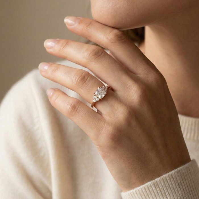 IGI Certified 1.22ct Diamonds 7-Stone Ring in 18k Rose Gold