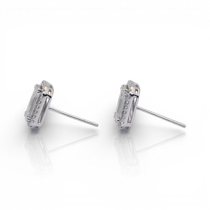 IGI Certified 1.32ct Diamonds Stud Earrings in 18k White Gold