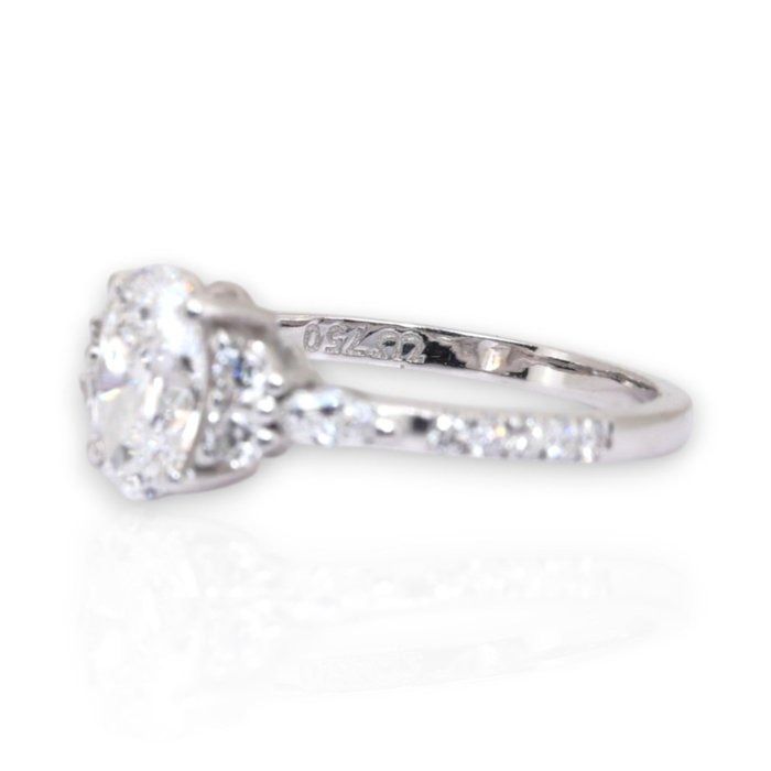 IGI Certified 1.41ct Diamonds Pave Ring in 18k White Gold
