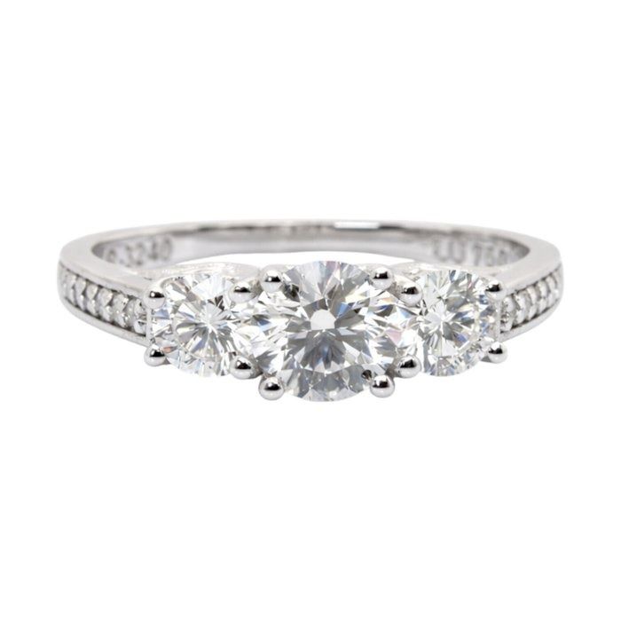 IGI Certified 1.55ct Diamonds 3-Stone Ring in 18k White Gold