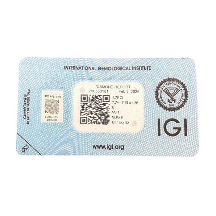 IGI Certified 1.79ct Round-Shaped Diamond