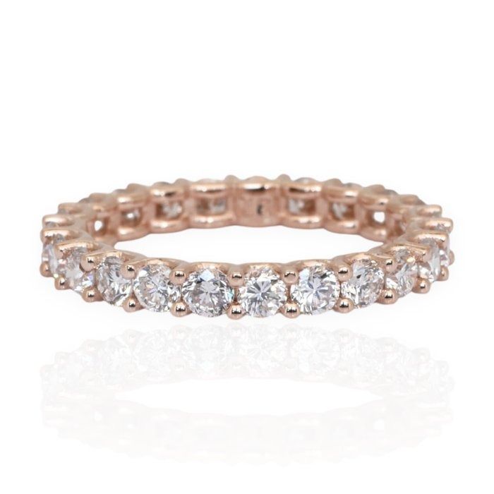 IGI Certified 1.81ct Diamonds Eternity Band Ring in 18k Rose Gold