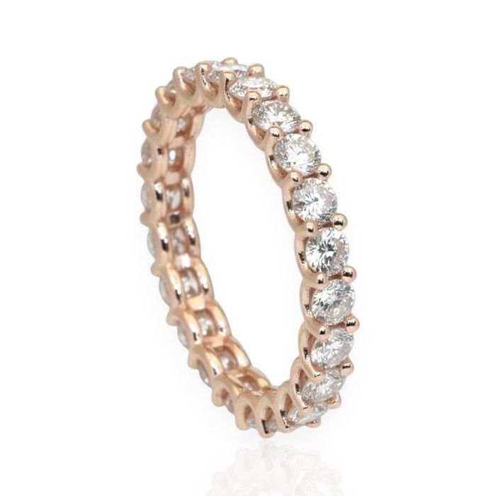 IGI Certified 1.81ct Diamonds Eternity Band Ring in 18k Rose Gold