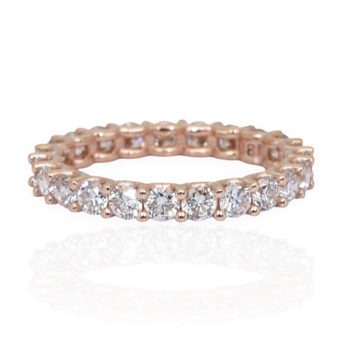 IGI Certified 1.81ct Diamonds Eternity Band Ring in 18k Rose Gold