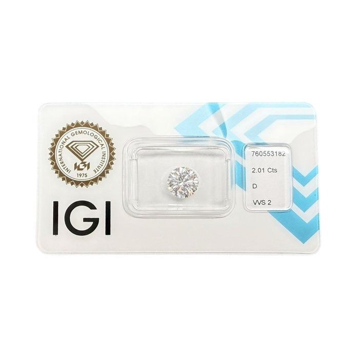 IGI Certified 2.01ct Round-Shaped Diamond