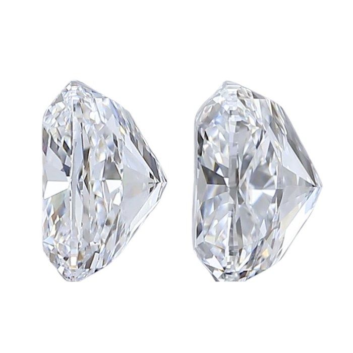 IGI Certified 2.02ct Pair of Cushion-Shaped Diamonds