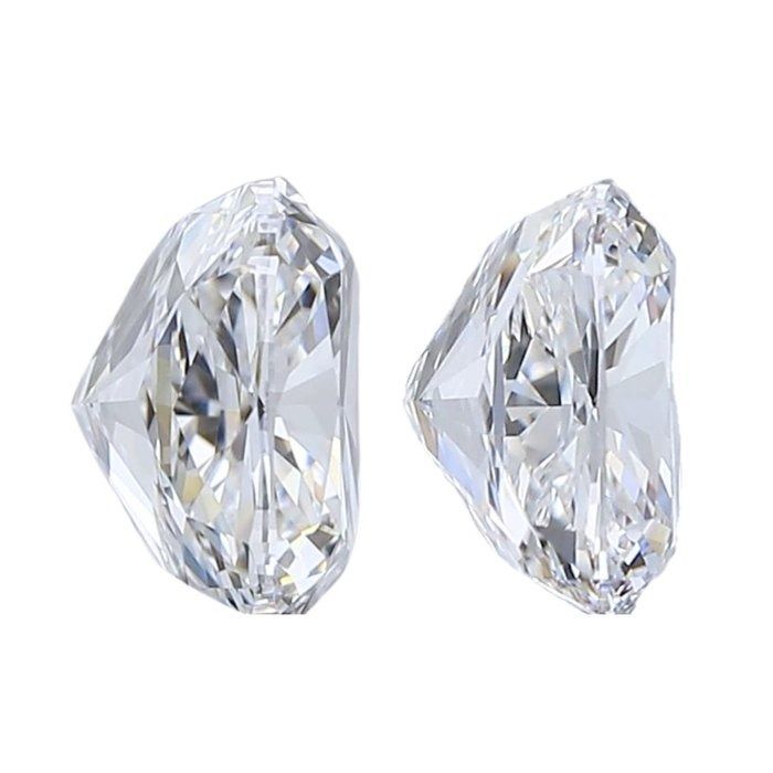 IGI Certified 2.02ct Pair of Cushion-Shaped Diamonds