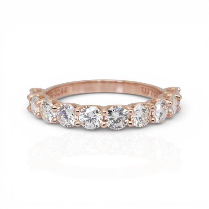 IGI Certified 2.03ct Diamonds Half-Eternity Ring in 18k Rose Gold