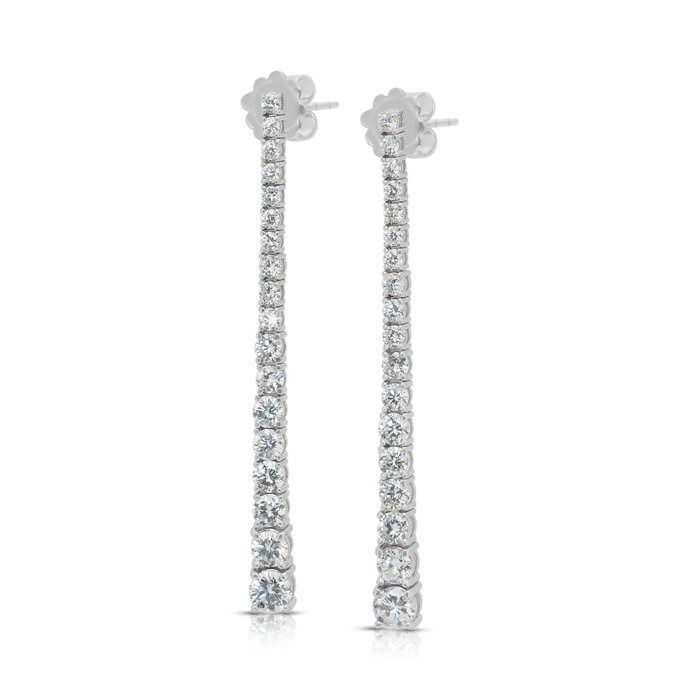 IGI Certified 2.16ct Diamonds Drop Earrings in 18k White Gold