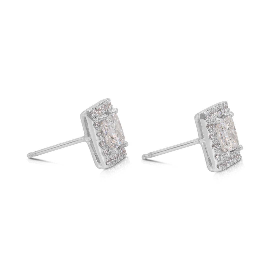 IGI Certified 2.69ct Diamonds Stud Earrings in 18k White Gold