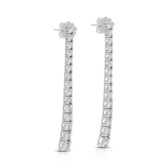 IGI Certified 2.76ct Diamonds Drop Earrings in 18k White Gold
