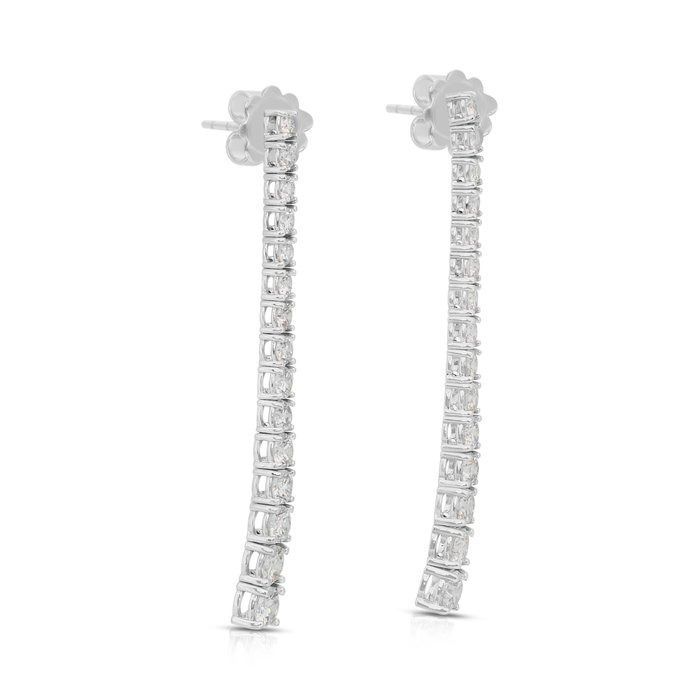 IGI Certified 2.76ct Diamonds Drop Earrings in 18k White Gold