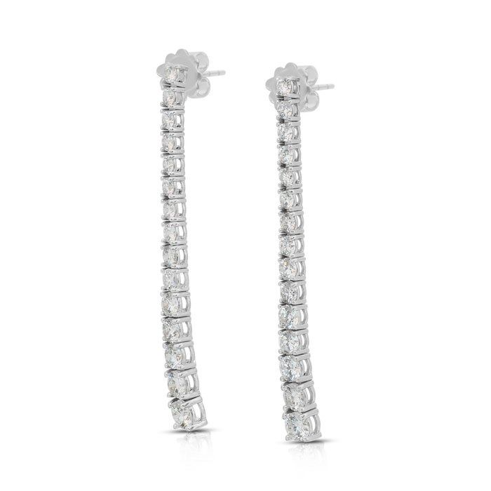 IGI Certified 2.76ct Diamonds Drop Earrings in 18k White Gold