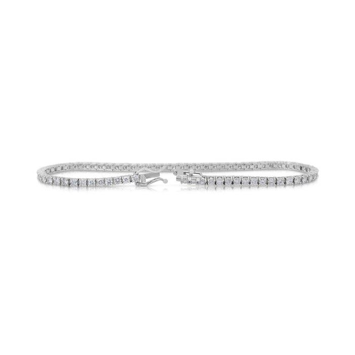 IGI Certified 2.88ct Diamonds Tennis Bracelet in 18k White Gold