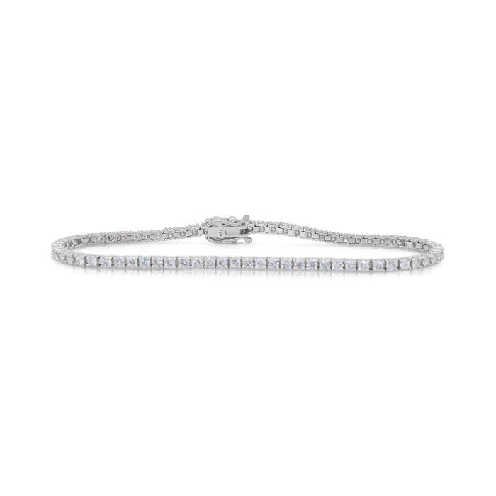IGI Certified 2.88ct Diamonds Tennis Bracelet in 18k White Gold