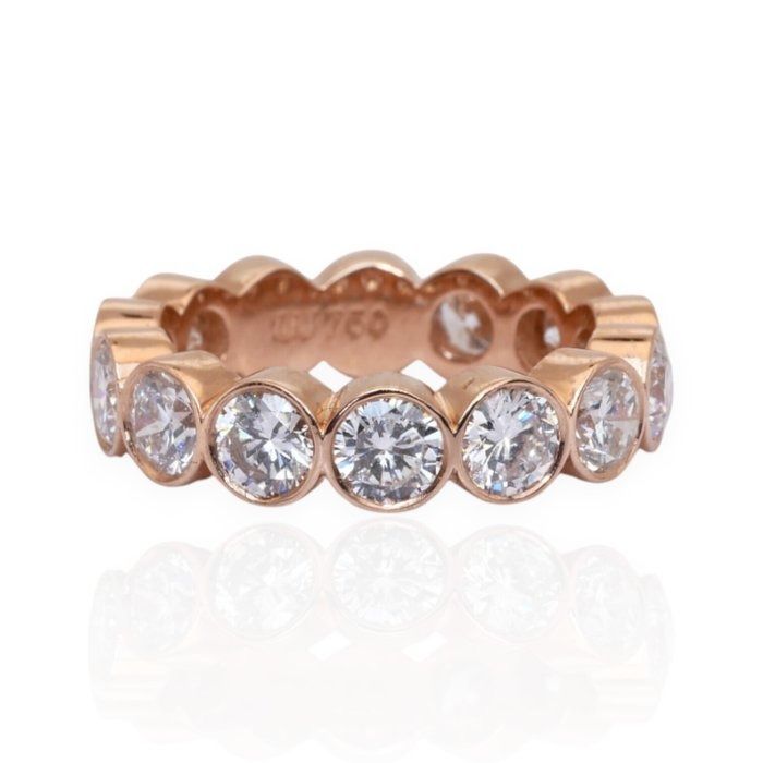 IGI Certified 3.13ct Diamonds Eternity Band Ring in 18k Rose Gold