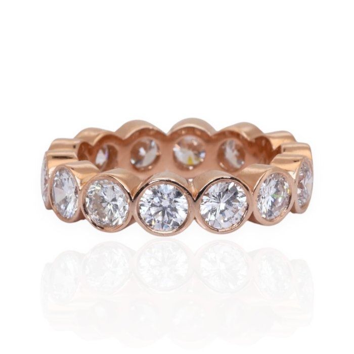 IGI Certified 3.13ct Diamonds Eternity Band Ring in 18k Rose Gold
