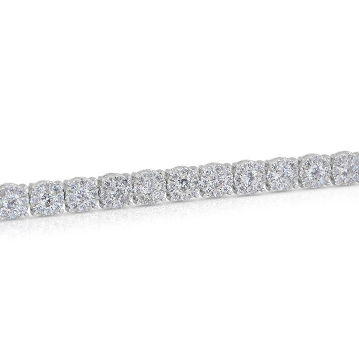 IGI Certified 4.03ct Diamonds Tennis Bracelet in 18k White Gold