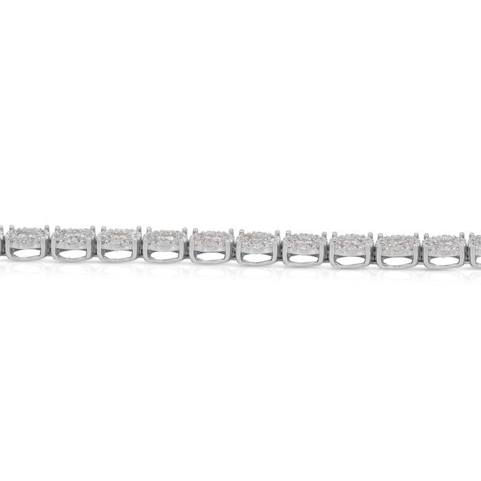 IGI Certified 4.03ct Diamonds Tennis Bracelet in 18k White Gold