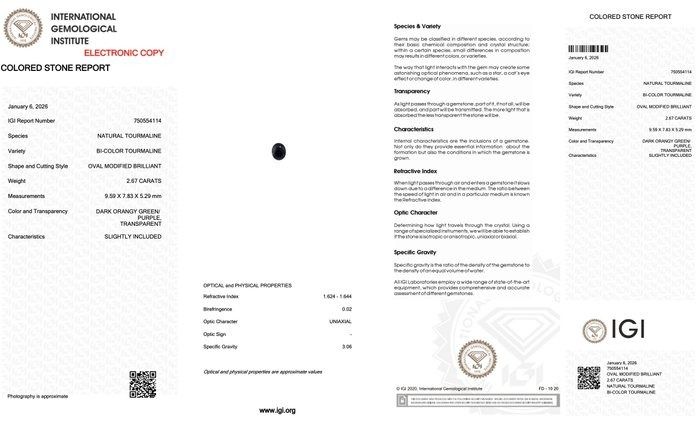 IGI Certified 5.17ct Pair of Oval-Shaped Tourmalines