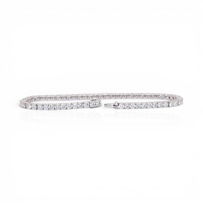 IGI-zertifiziertes 5,88 Karat Diamanten-Tennisarmband in 18 Karat Weißgold
