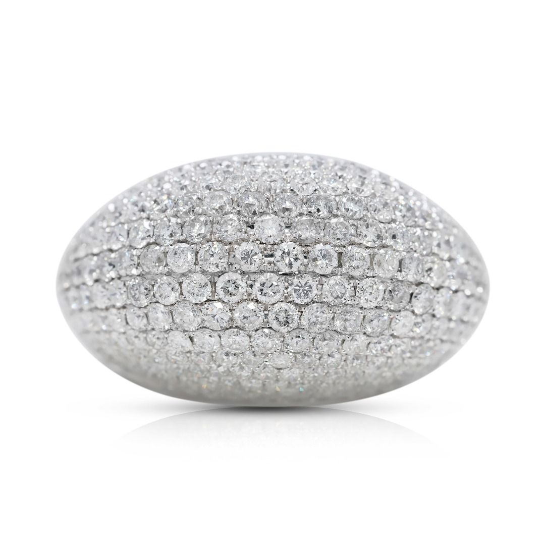 Impressive 5.3ct Natural Diamonds Ring in 18K White Gold