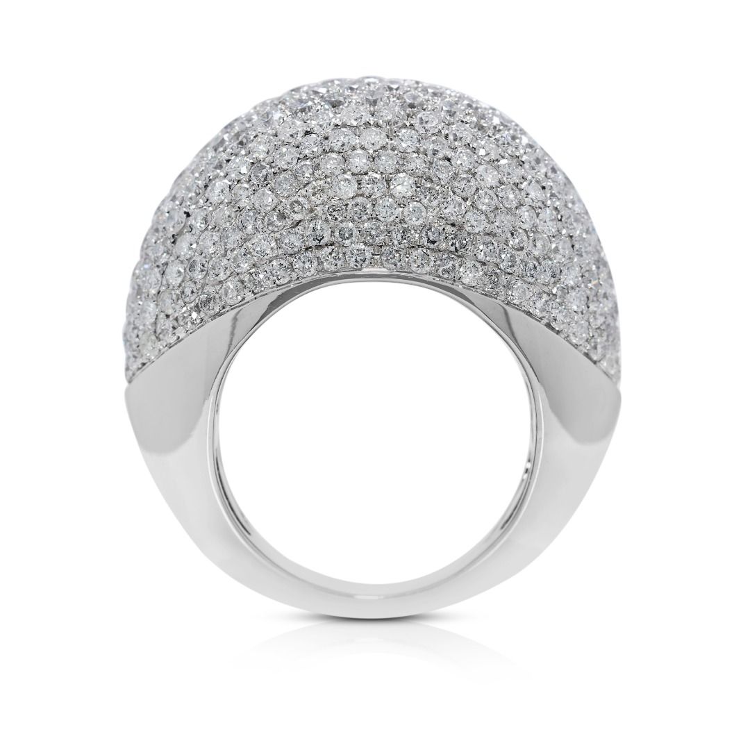 Impressive 5.3ct Natural Diamonds Ring in 18K White Gold