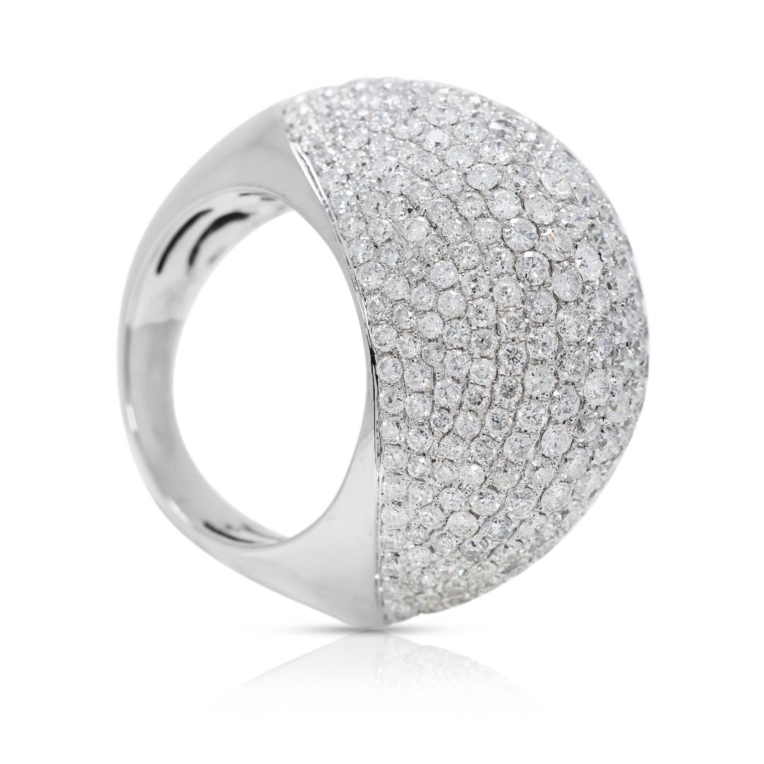 Impressive 5.3ct Natural Diamonds Ring in 18K White Gold
