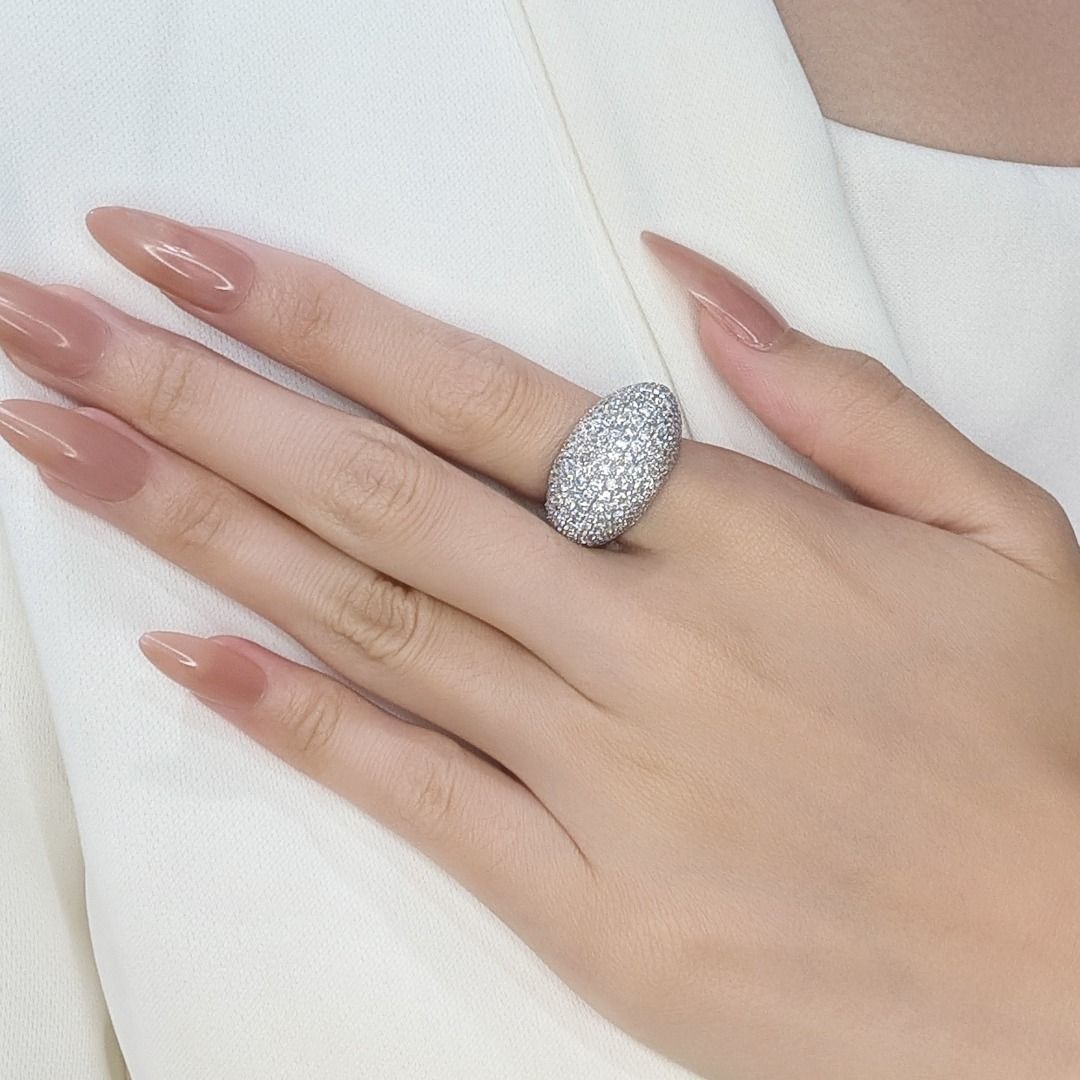 Impressive 5.3ct Natural Diamonds Ring in 18K White Gold