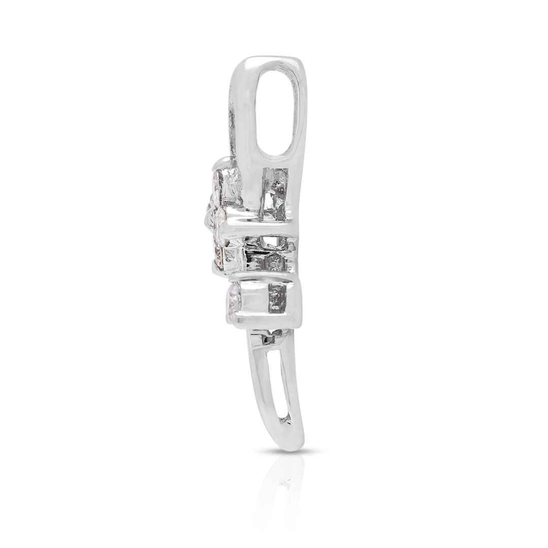 Intricate 0.08ct Diamond Bloom Pendant in 18K White Gold