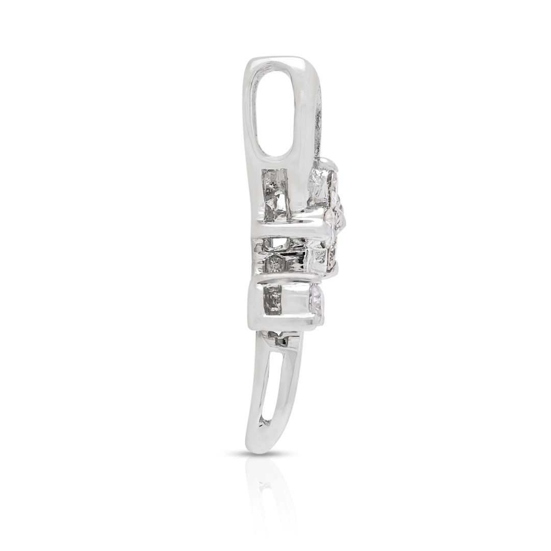 Intricate 0.08ct Diamond Bloom Pendant in 18K White Gold