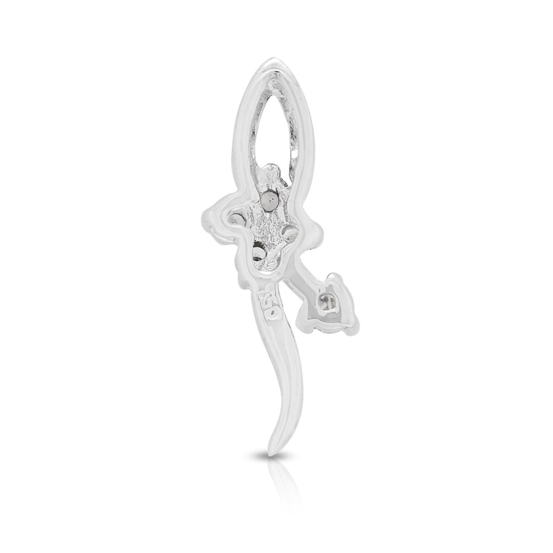 Intricate 0.08ct Diamond Bloom Pendant in 18K White Gold