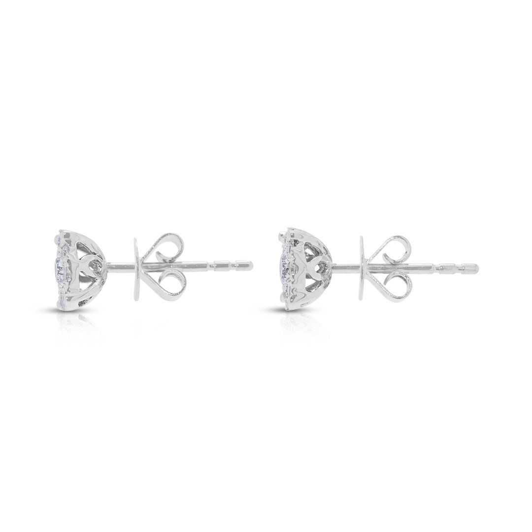Luminous 0.44ct Good Heart Celestial Diamond Studs in 18K White Gold