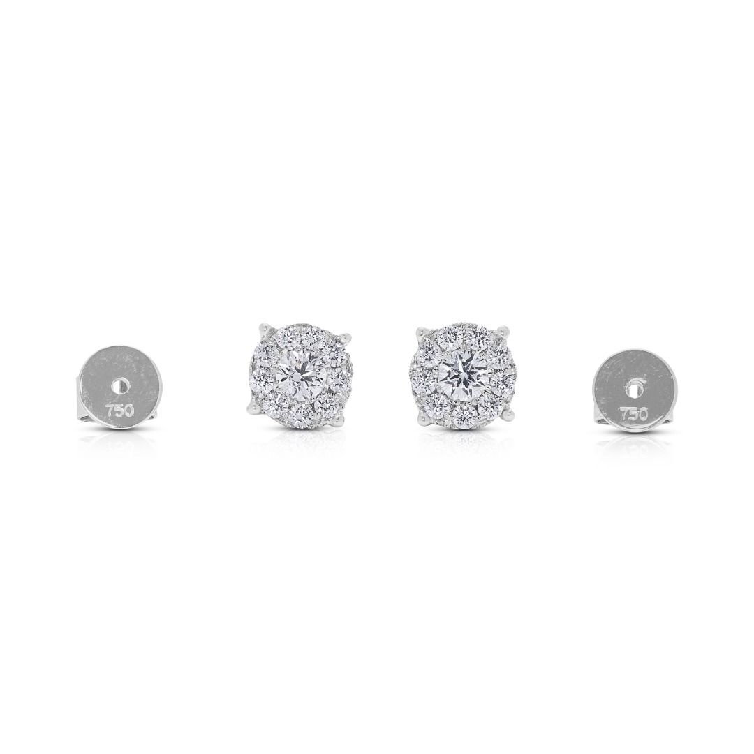Luminous 0.44ct Good Heart Celestial Diamond Studs in 18K White Gold