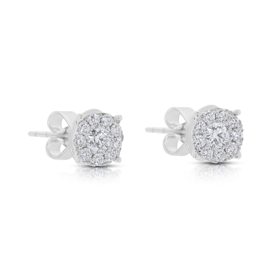 Luminous 0.44ct Good Heart Celestial Diamond Studs in 18K White Gold