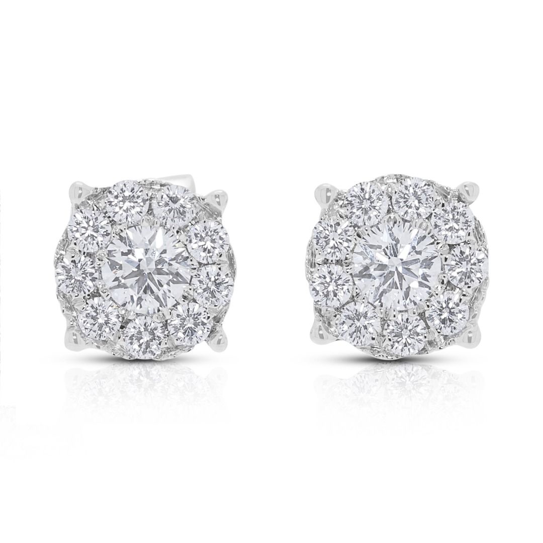 Luminous 0.44ct Good Heart Celestial Diamond Studs in 18K White Gold