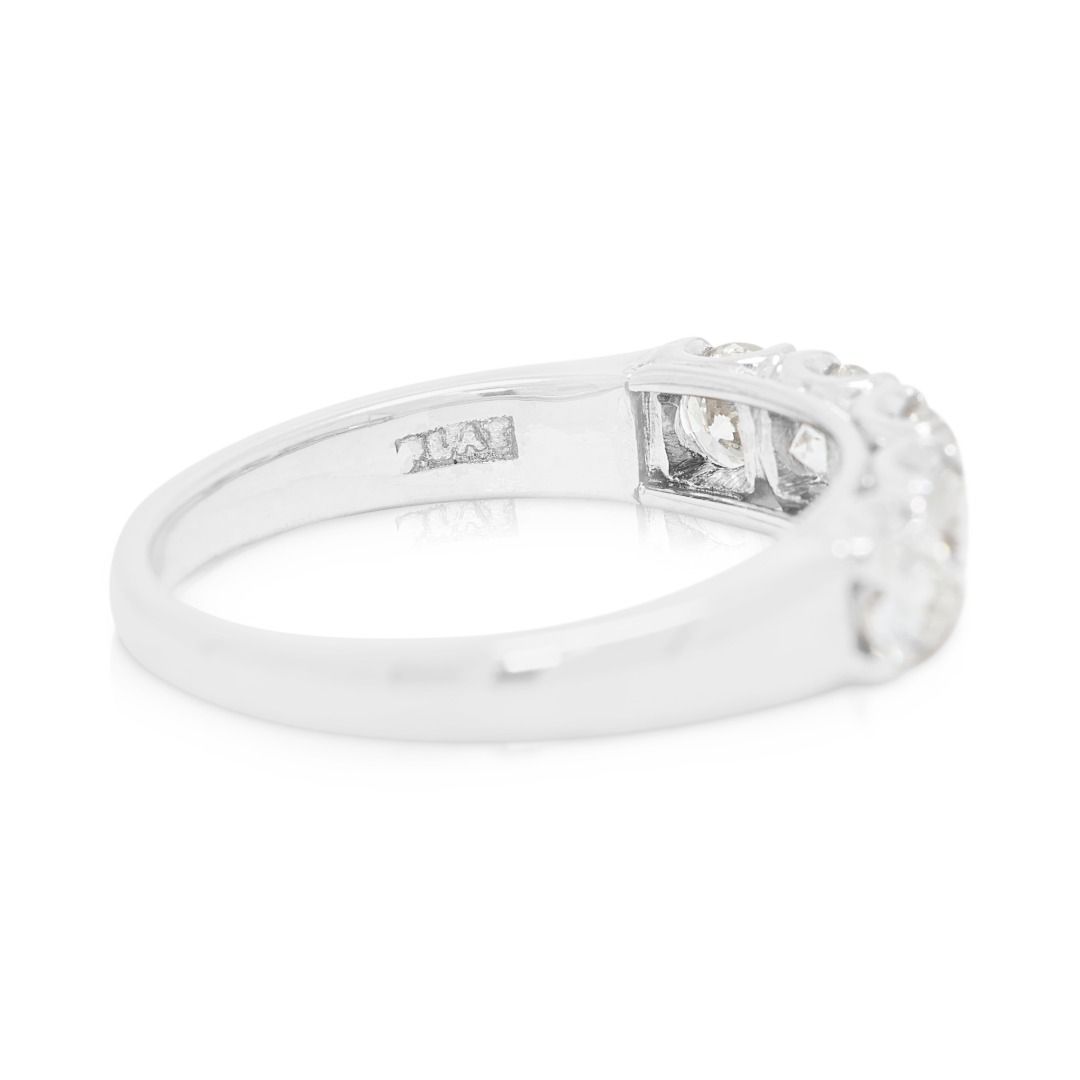 Luminous 0.90ct Natural Diamond Round Brilliant Five-Stone Band in Platinum
