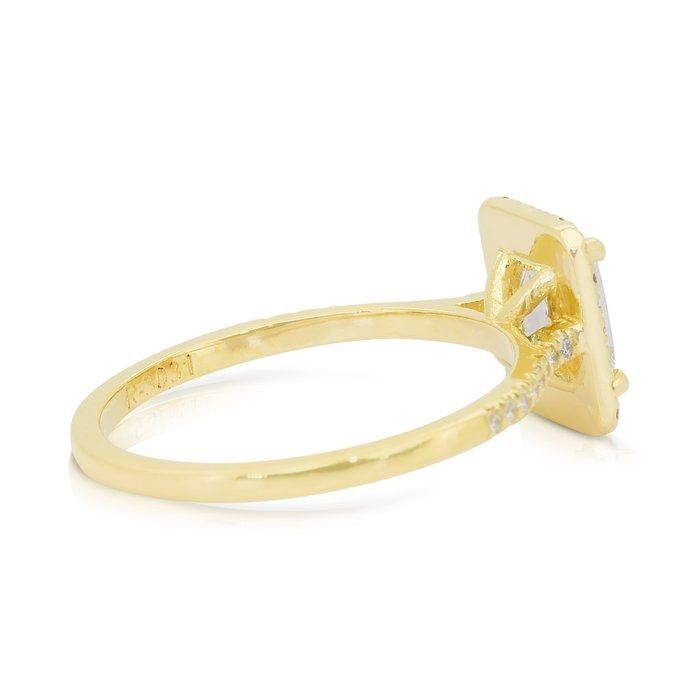 Luminous 1.22ct Diamonds Ring in 14k Yellow Gold - GIA Certified