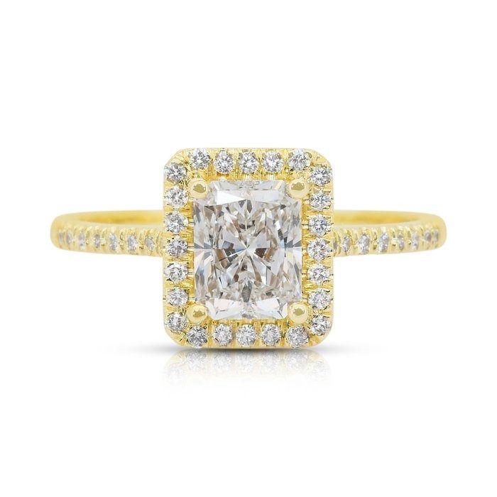 Luminous 1.22ct Diamonds Ring in 14k Yellow Gold - GIA Certified