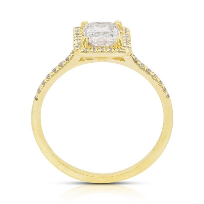Luminous 1.22ct Diamonds Ring in 14k Yellow Gold - GIA Certified