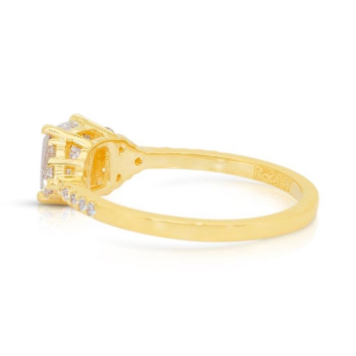 Luminous 1.31ct Diamonds Pave Ring in 18k Yellow Gold - IGI Certified