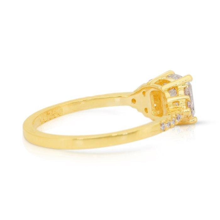 Luminous 1.31ct Diamonds Pave Ring in 18k Yellow Gold - IGI Certified