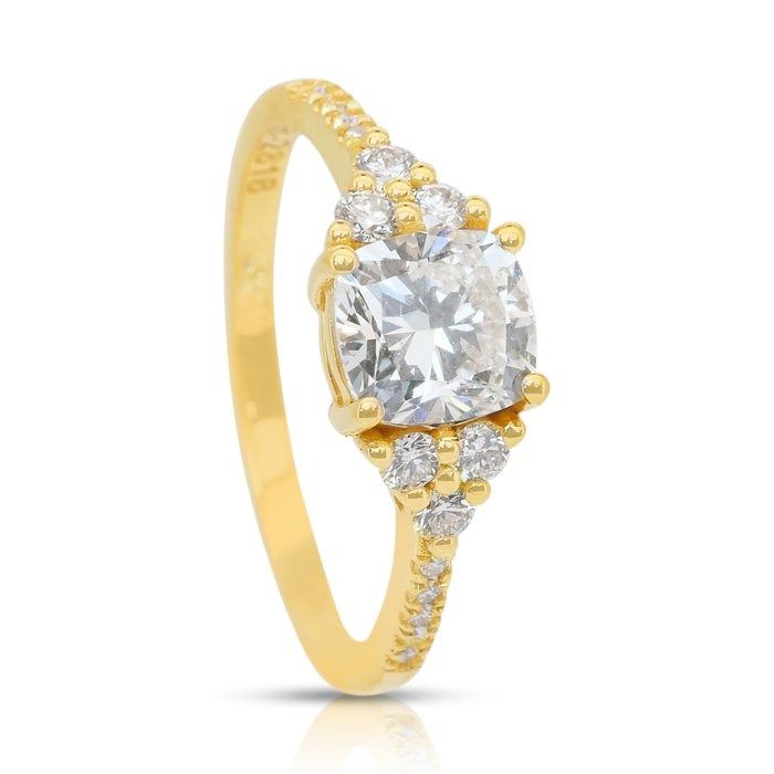 Luminous 1.50ct Diamonds Ring in 18k Yellow Gold - IGI Certified