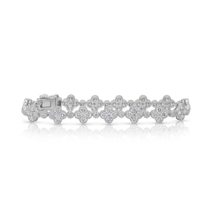 Luminous 2.46ct Diamonds Bracelet in 18k White Gold - IGI Certified