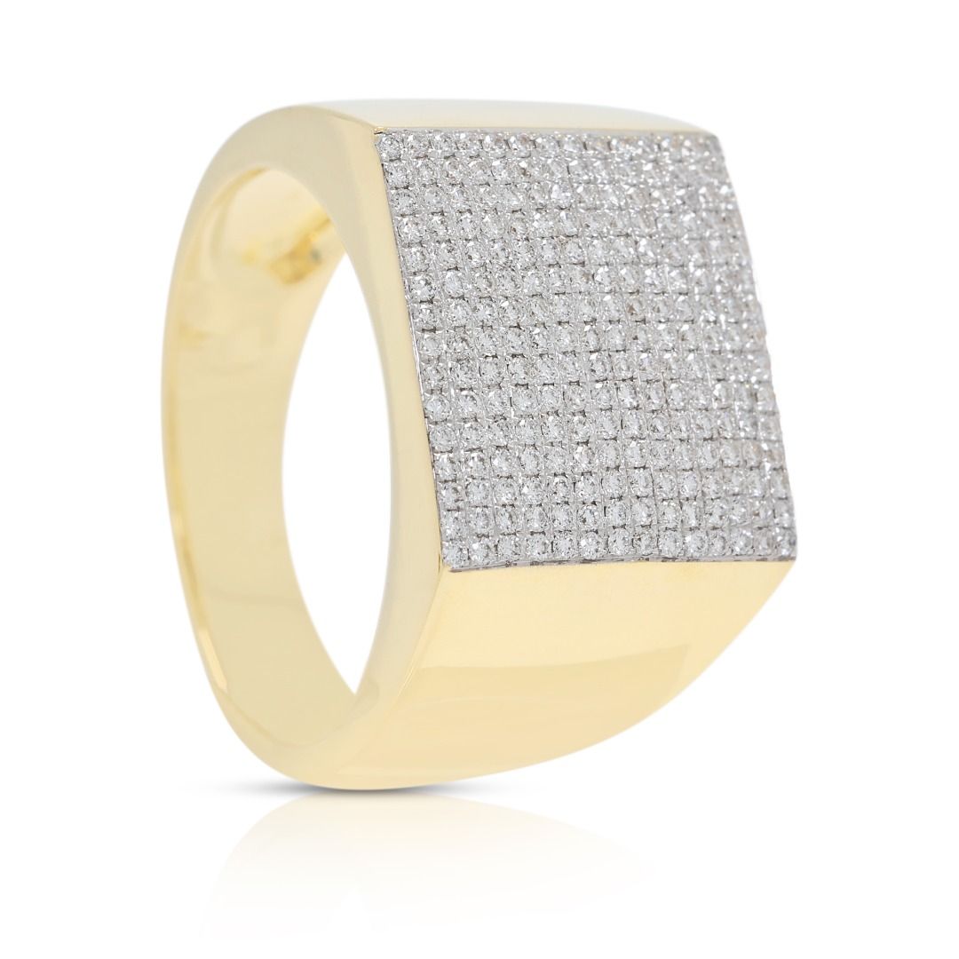 Luxuriöser 0,67ct Diamantring mit breiter Fassung in 18K Gelbgold