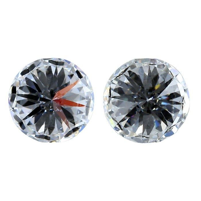 Luxurious 1.22ct Natural Pair of Round-Shaped Diamonds - IGI Certified