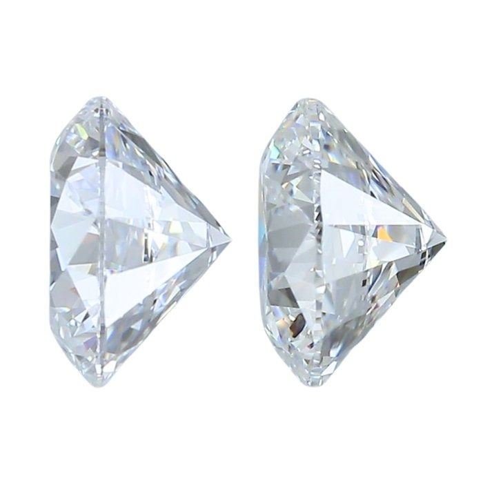 Luxurious 1.22ct Natural Pair of Round-Shaped Diamonds - IGI Certified