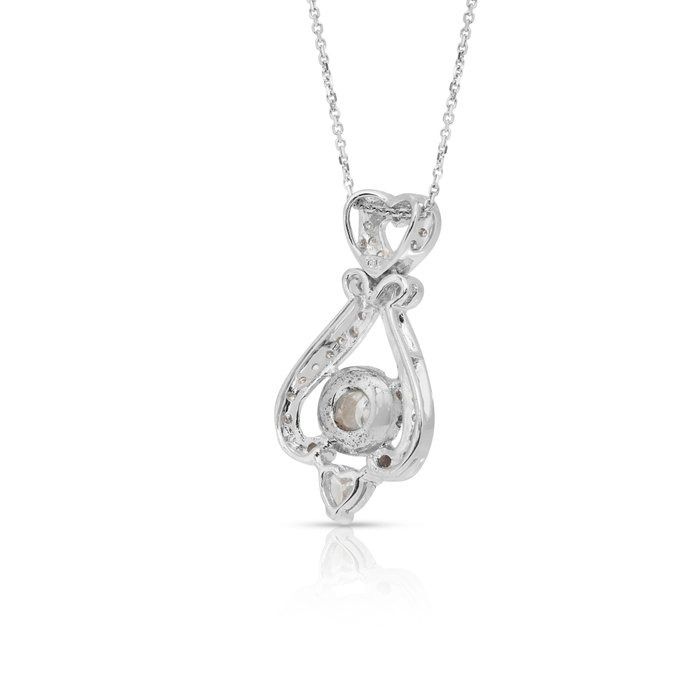 Luxurious 1.23ct Diamonds Necklace with Pendant in 18k White Gold - IGI Certified