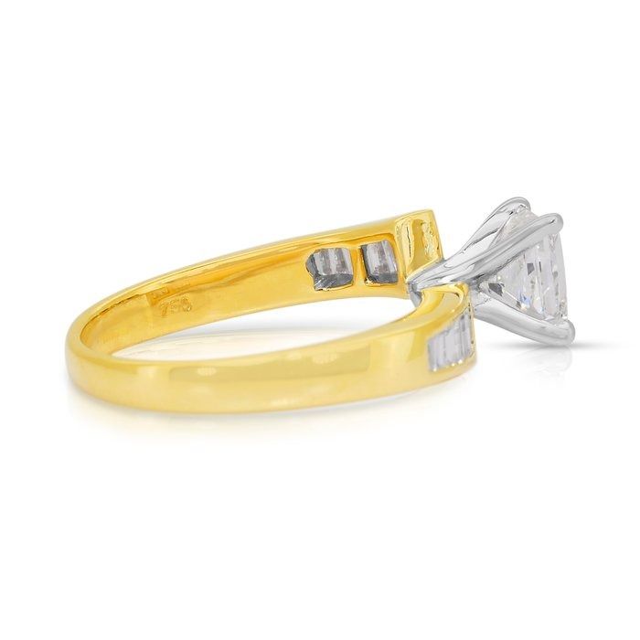 Luxurious 1.41ct Diamonds Ring in 18k Yellow & White Gold - IGI Certified