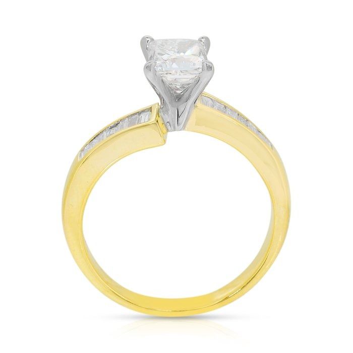 Luxurious 1.41ct Diamonds Ring in 18k Yellow & White Gold - IGI Certified
